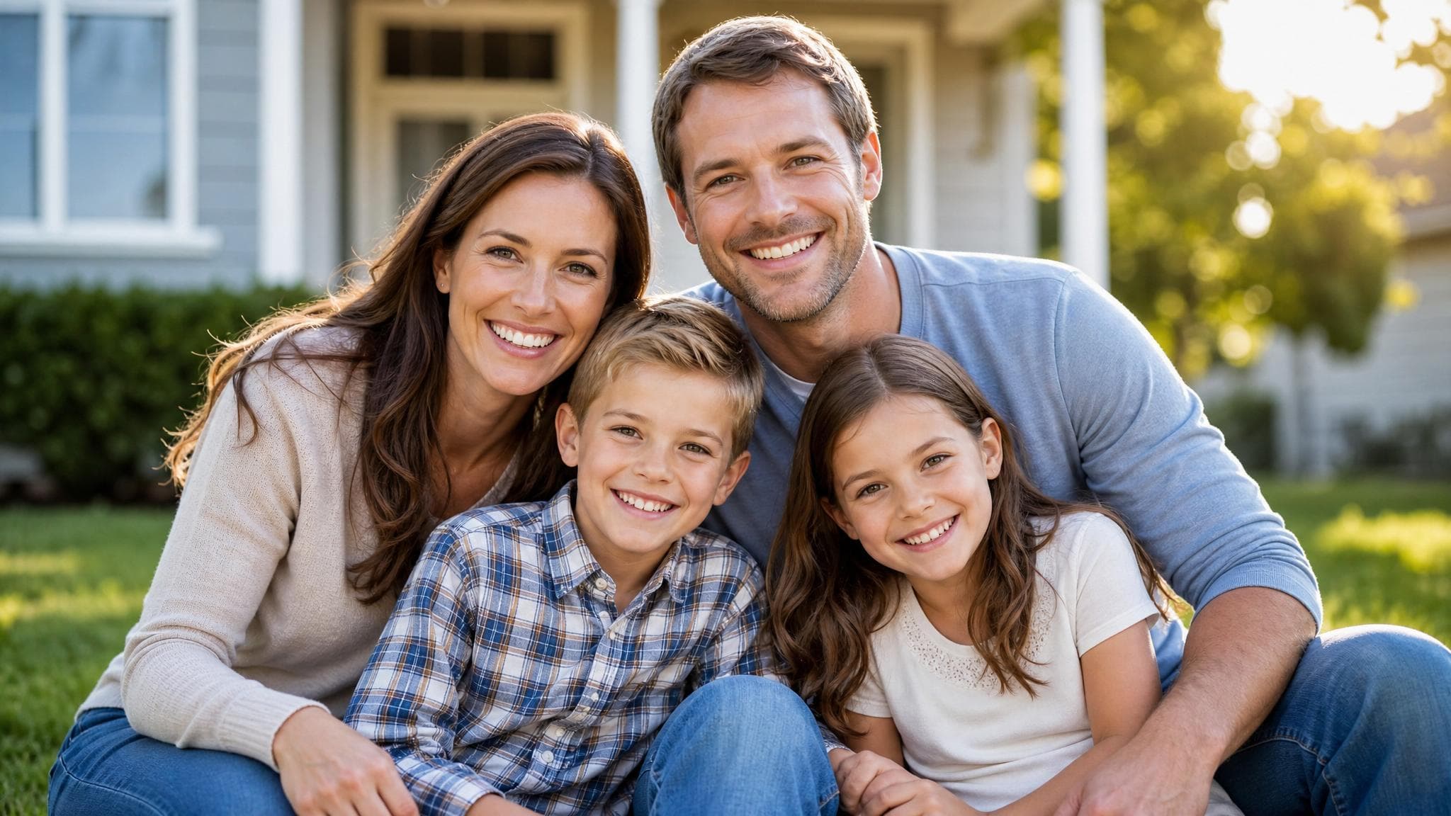 Happy family protected by life insurance